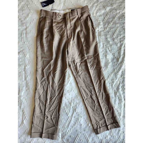 Nautica 36x32 oatmeal Brantley Wool Cashmere soft dress men's pants - Picture 6 of 9
